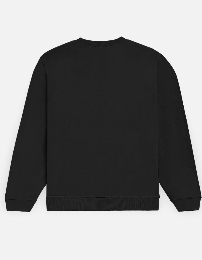 Black unisex fleece sweatshirt with Gaming Is My Therapy graphic print - back view