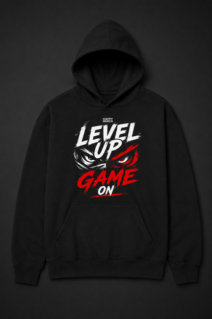 Level Up Game On Oversized Gaming Hoodie | 260 GSM Terry Cotton Blend