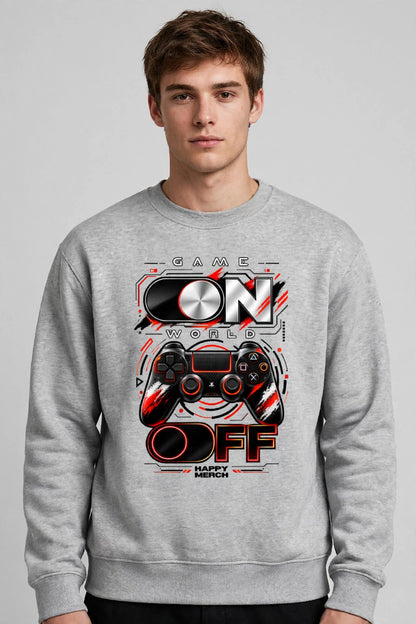 GAME ON WORLD OFF Graphic Sweatshirt | Unisex Gaming Sweatshirt