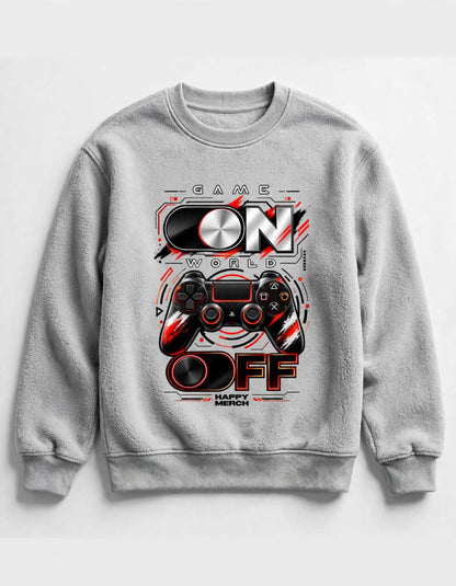 GAME ON WORLD OFF Graphic Sweatshirt | Unisex Gaming Sweatshirt