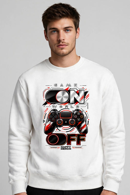 GAME ON WORLD OFF Graphic Sweatshirt | Unisex Gaming Sweatshirt