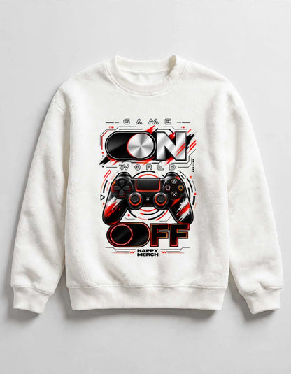 GAME ON WORLD OFF Graphic Sweatshirt | Unisex Gaming Sweatshirt