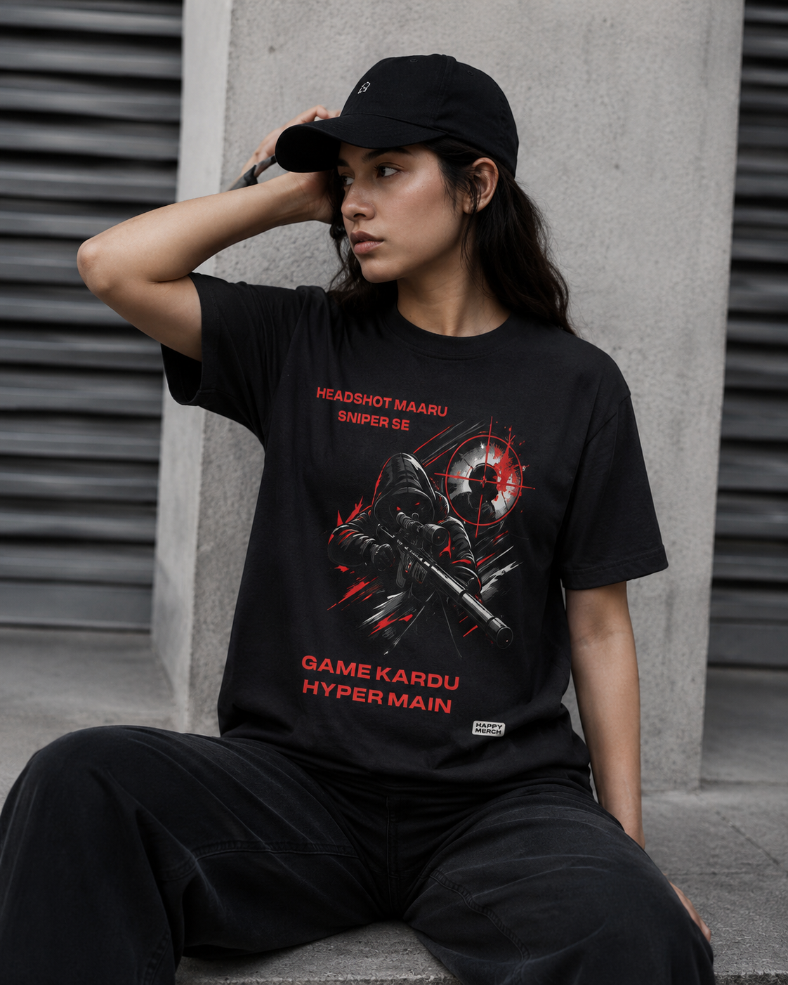 🎯 Headshot Maaru Sniper Se – Hyper Main Gaming T-Shirt
